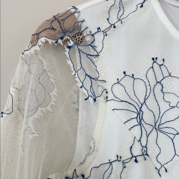 Lulus Elite Chic Cream Floral Lace Mini Skater Dress Size XS - Picture 8 of 16